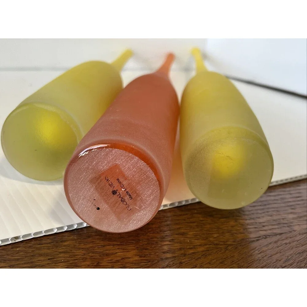 Global Views Contemporary Spire Bottle Collection (2) Citron (1) Mandrin
